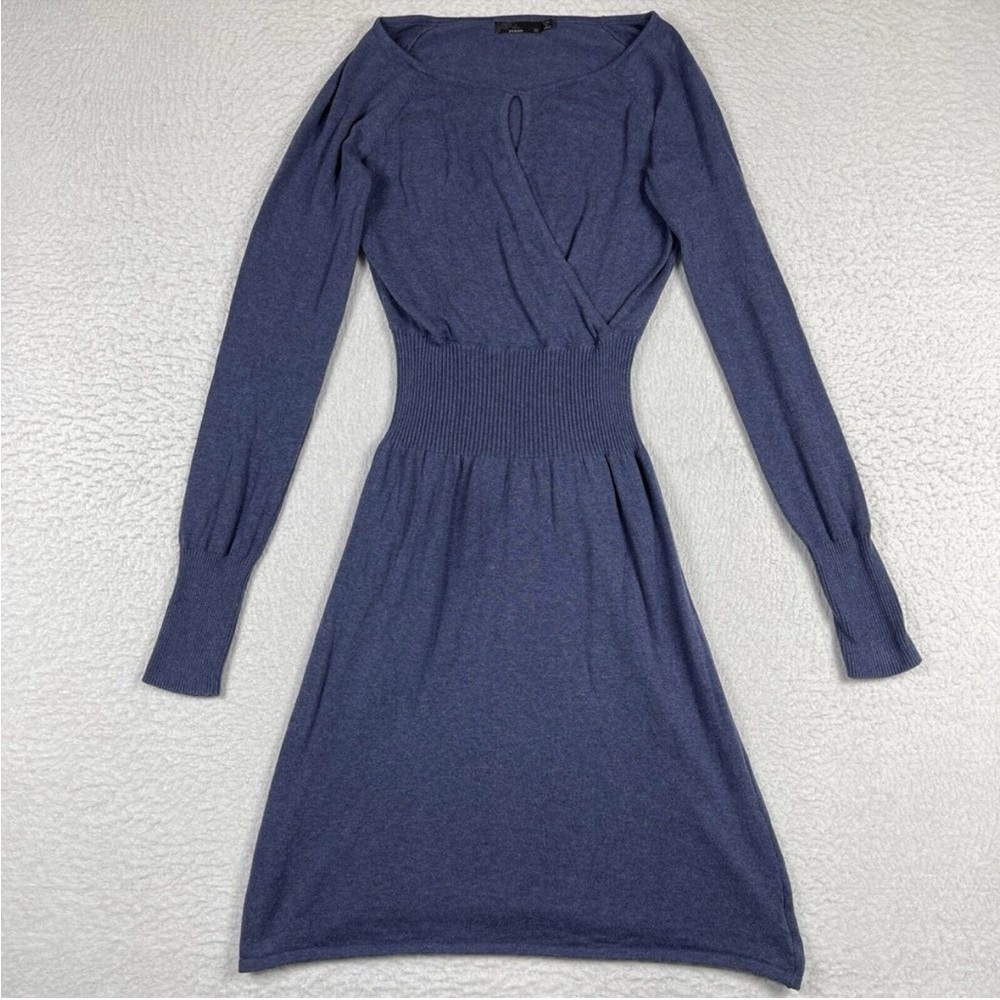 Prana Dress Womens Medium Blue Sonatina Heathered Keyhole Organic Athleisure